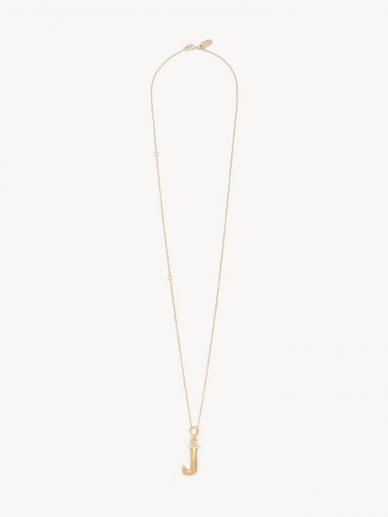 Collares Chloe Alphabet With Pendant Doradas | CHE-SR14346