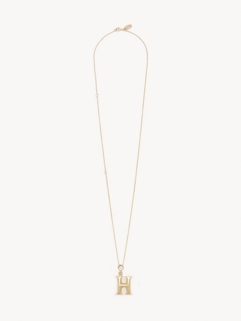 Collares Chloe Alphabet With Pendant Doradas | CHE-SR14348