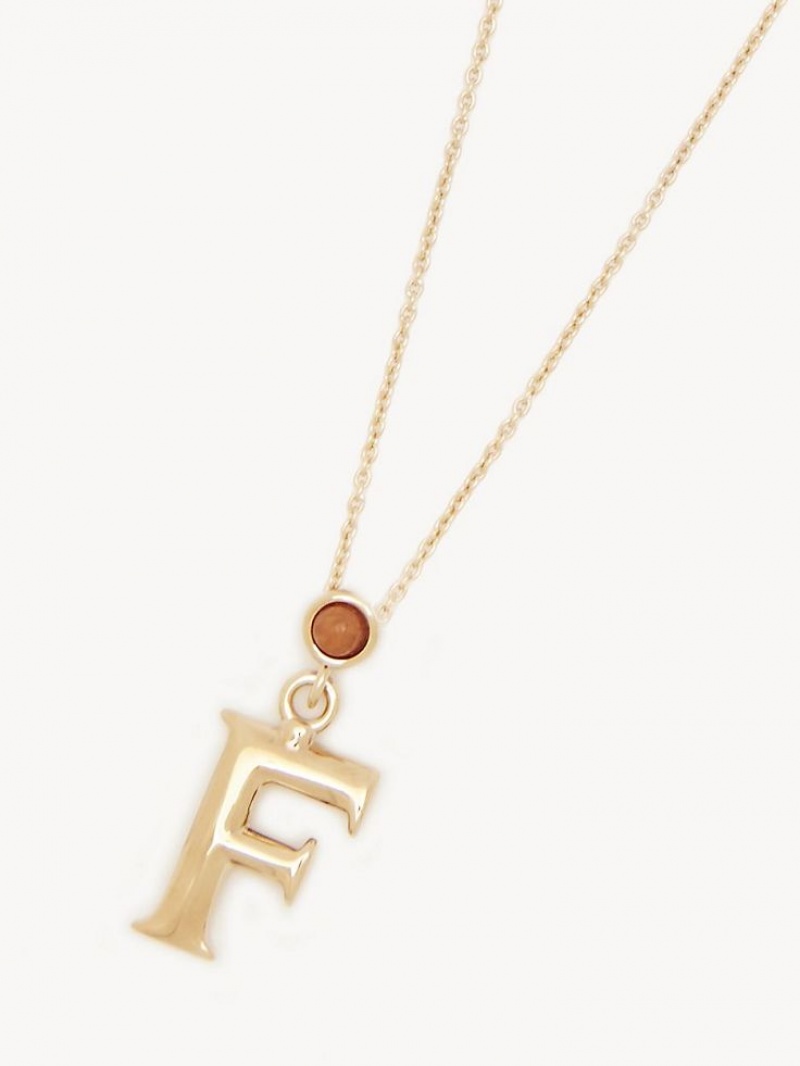 Collares Chloe Alphabet With Pendant Doradas | CHE-SR14350