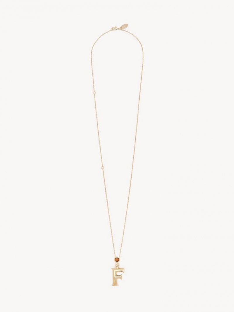 Collares Chloe Alphabet With Pendant Doradas | CHE-SR14350