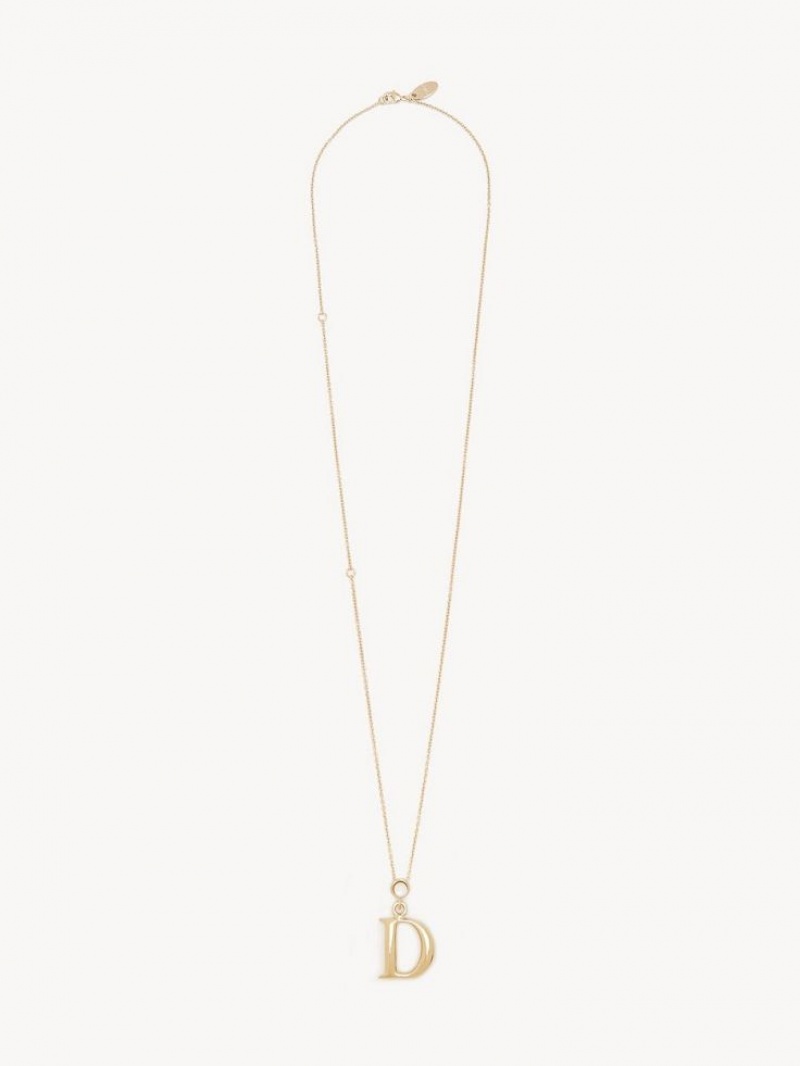 Collares Chloe Alphabet With Pendant Doradas | CHE-SR14352