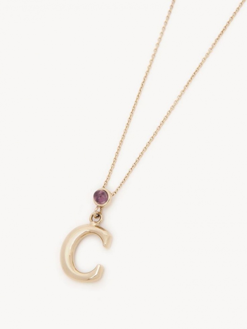 Collares Chloe Alphabet With Pendant Doradas | CHE-SR14353