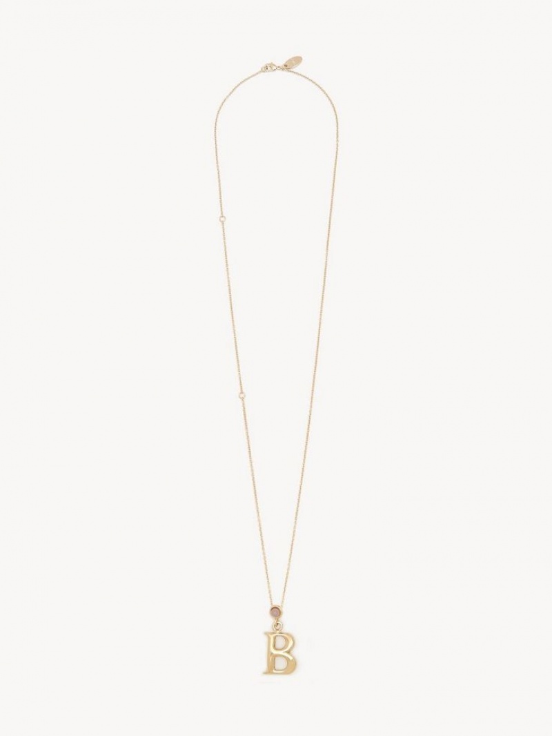 Collares Chloe Alphabet With Pendant Doradas | CHE-SR14422