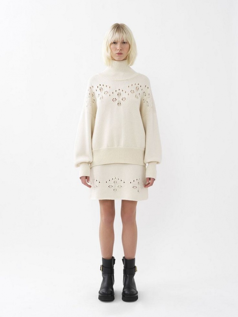 Falda Chloe A-line Mini Blancas | CHE-SR14074