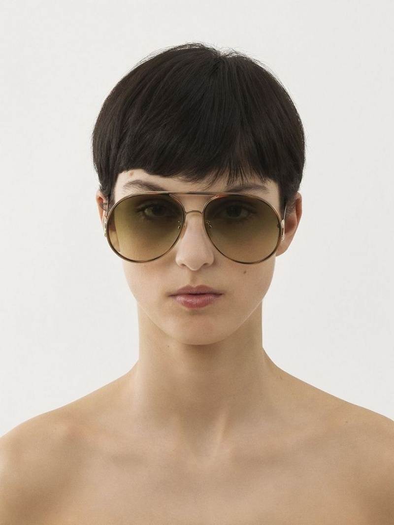 Gafas de Sol Chloe Austine Doradas Verde | CHE-SR14526