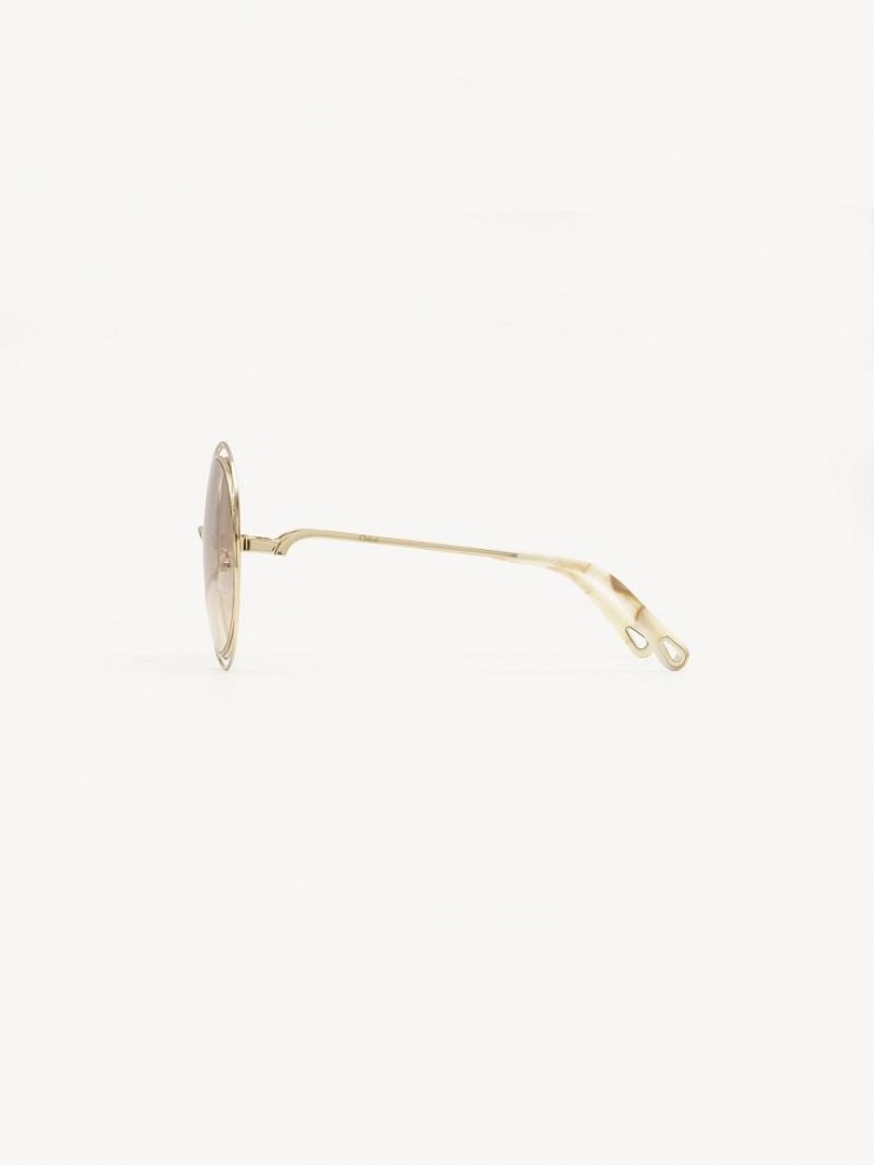 Gafas de Sol Chloe Carlina Petite Doradas Beige | CHE-SR14544