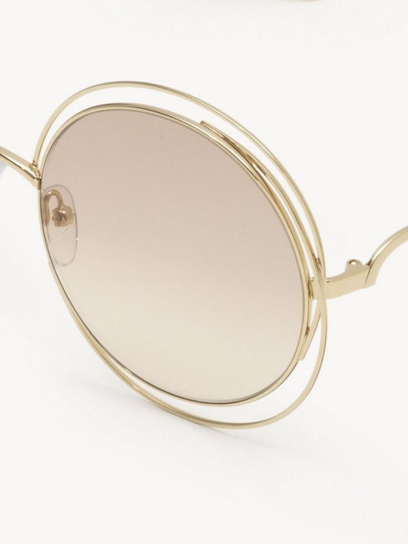 Gafas de Sol Chloe Carlina Petite Doradas Beige | CHE-SR14544