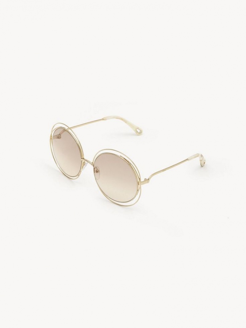 Gafas de Sol Chloe Carlina Petite Doradas Beige | CHE-SR14544