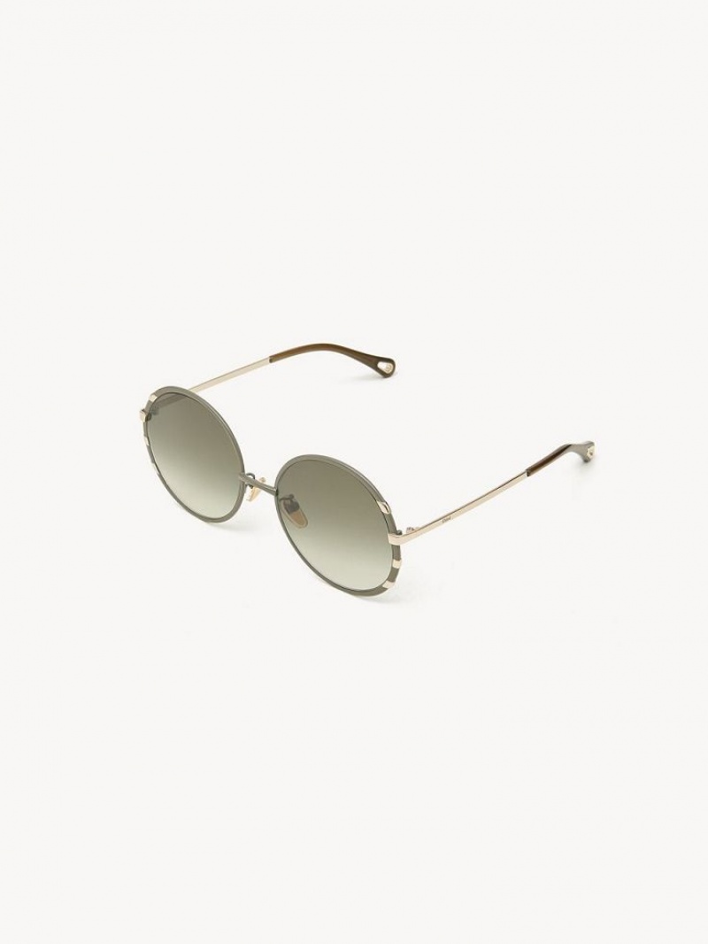 Gafas de Sol Chloe Celeste Doradas Kaki | CHE-SR14530