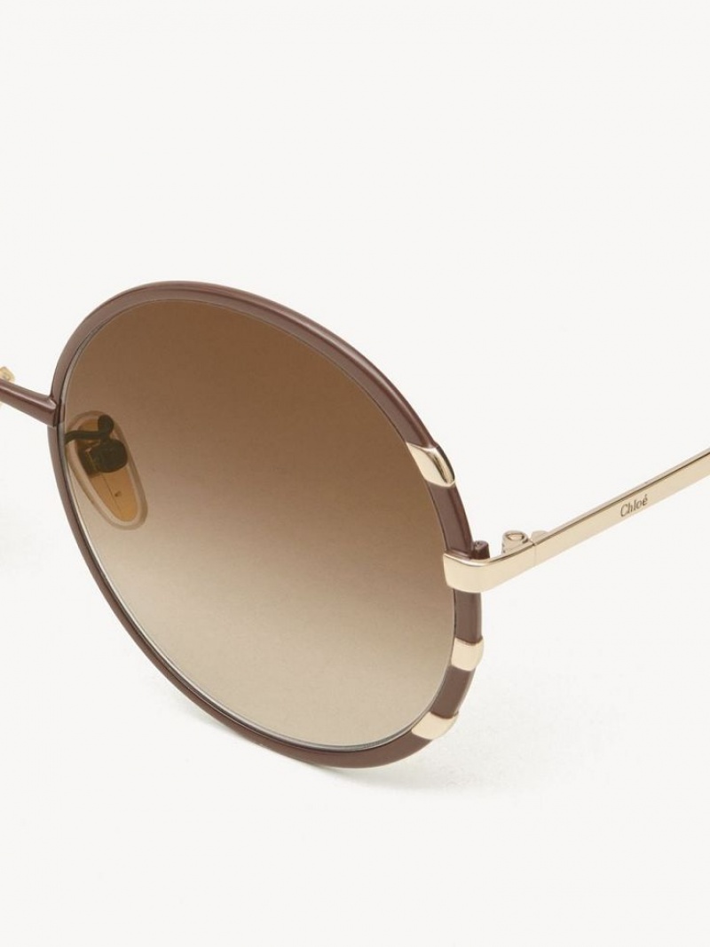 Gafas de Sol Chloe Celeste Doradas Marrones | CHE-SR14523