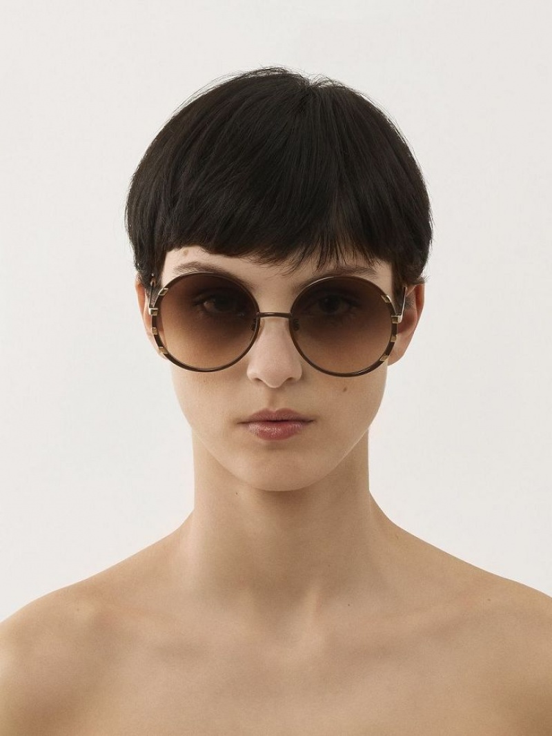 Gafas de Sol Chloe Celeste Doradas Marrones | CHE-SR14523