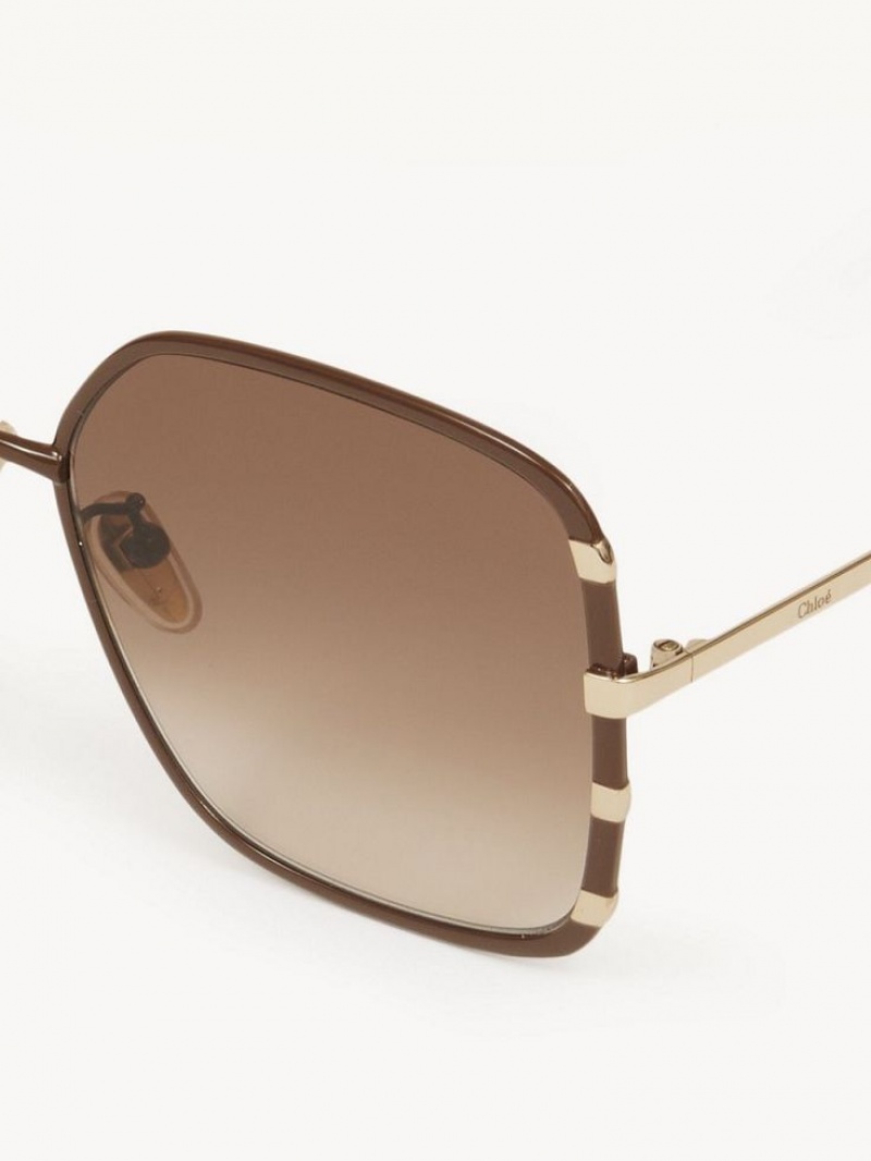 Gafas de Sol Chloe Celeste Doradas Marrones | CHE-SR14528