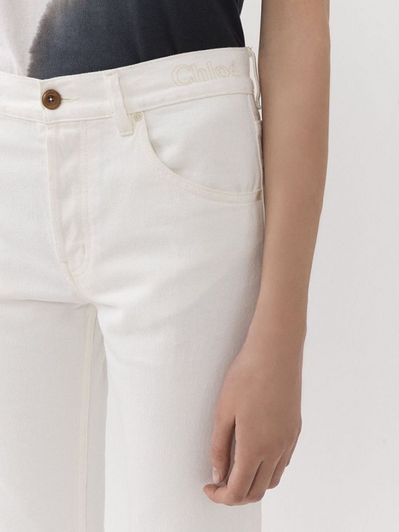 Jeans Chloe Fuego Cropped Bootcut Blancas | CHE-SR13997