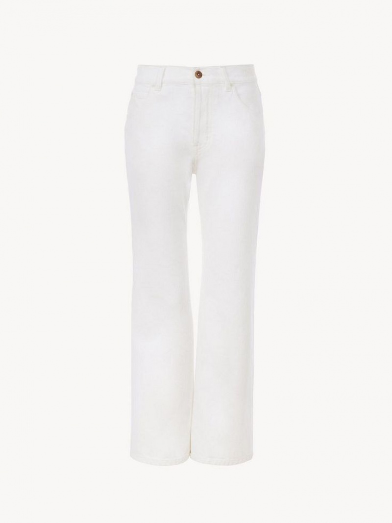 Jeans Chloe Fuego Cropped Bootcut Blancas | CHE-SR13997