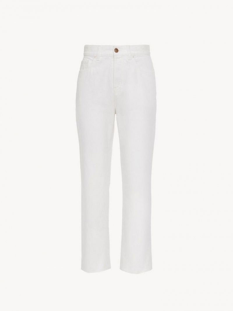 Jeans Chloe Masaya Cropped Directo Blancas | CHE-SR13972