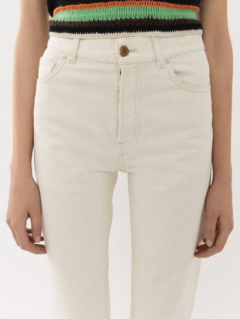 Jeans Chloe Semeru Directo-leg Blancas | CHE-SR13996