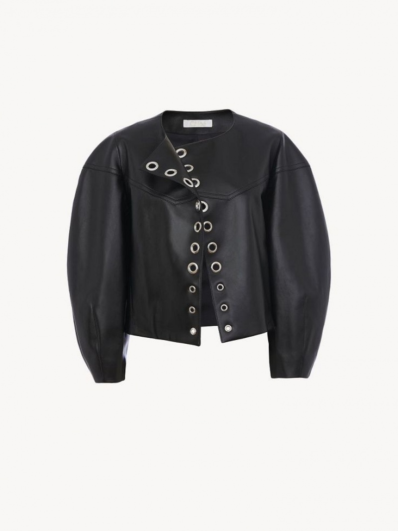 Leather Chloe Boxy Jacket Negras | CHE-SR14103