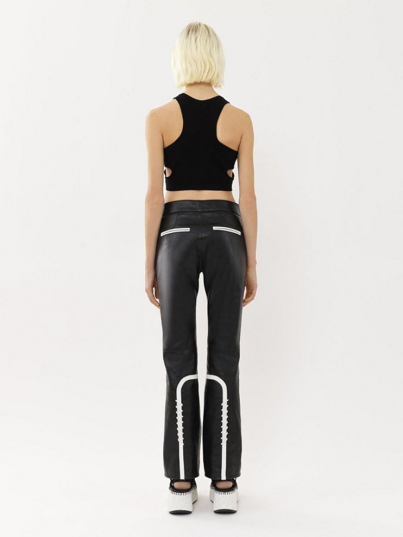 Leather Chloe Ciclismo Pants Negras Amarillo | CHE-SR14107