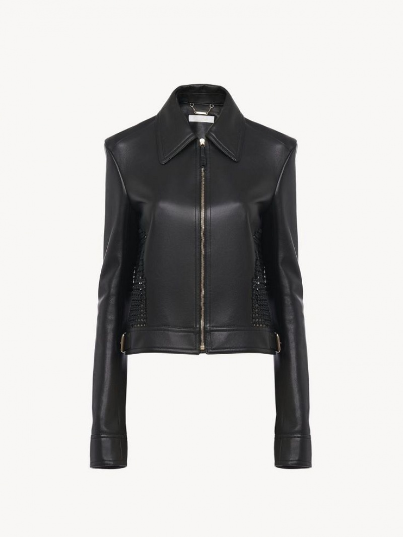 Leather Chloe Cropped Jacket Negras | CHE-SR14113