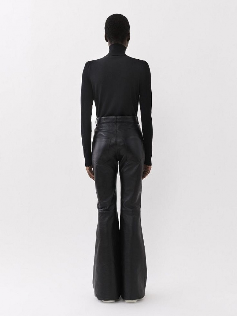 Leather Chloe Flared Pants Negras | CHE-SR14114