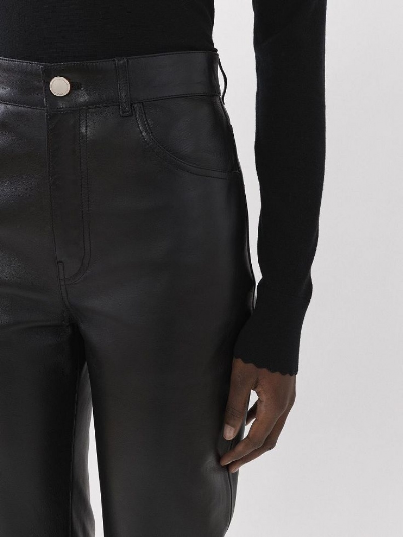 Leather Chloe Flared Pants Negras | CHE-SR14114