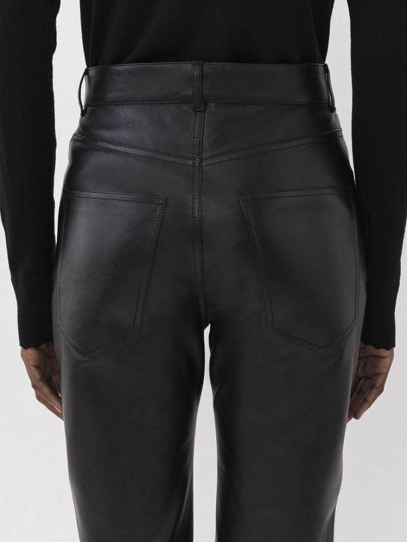 Leather Chloe Flared Pants Negras | CHE-SR14114