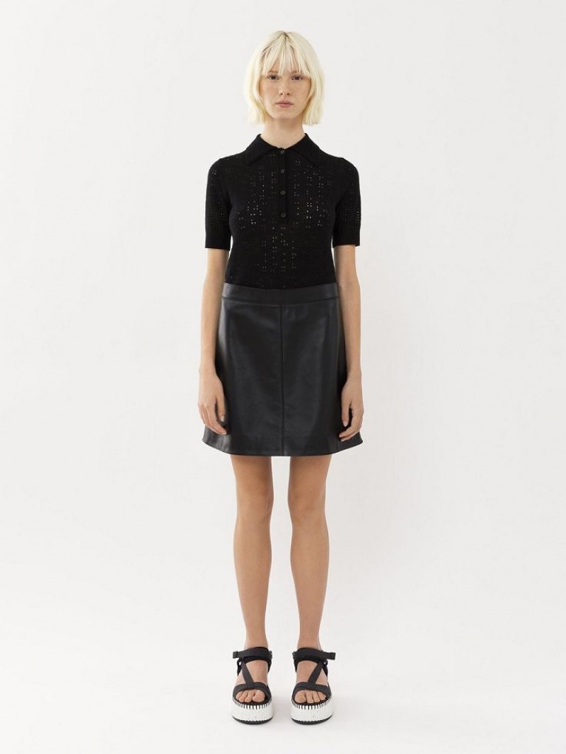 Leather Chloe Mini Skirt Negras | CHE-SR14112