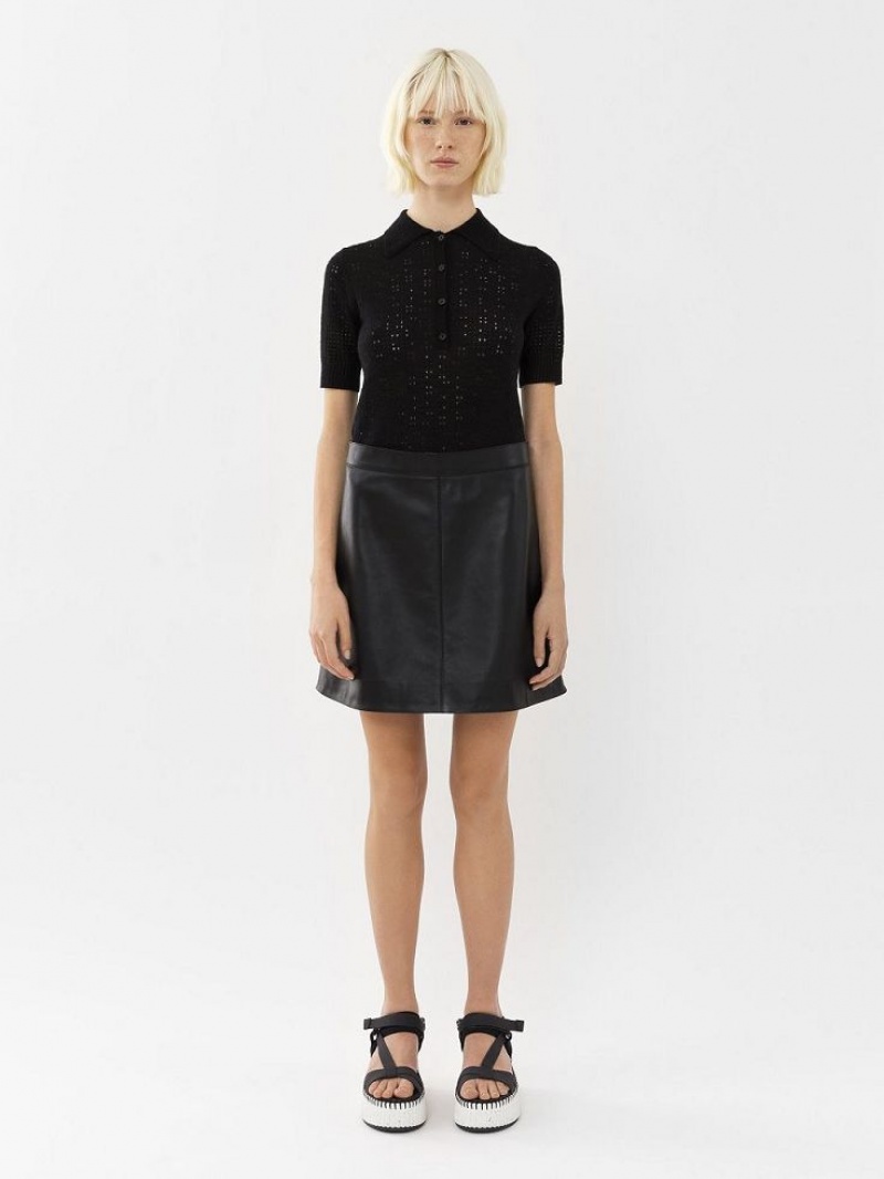 Leather Chloe Mini Skirt Negras | CHE-SR14112