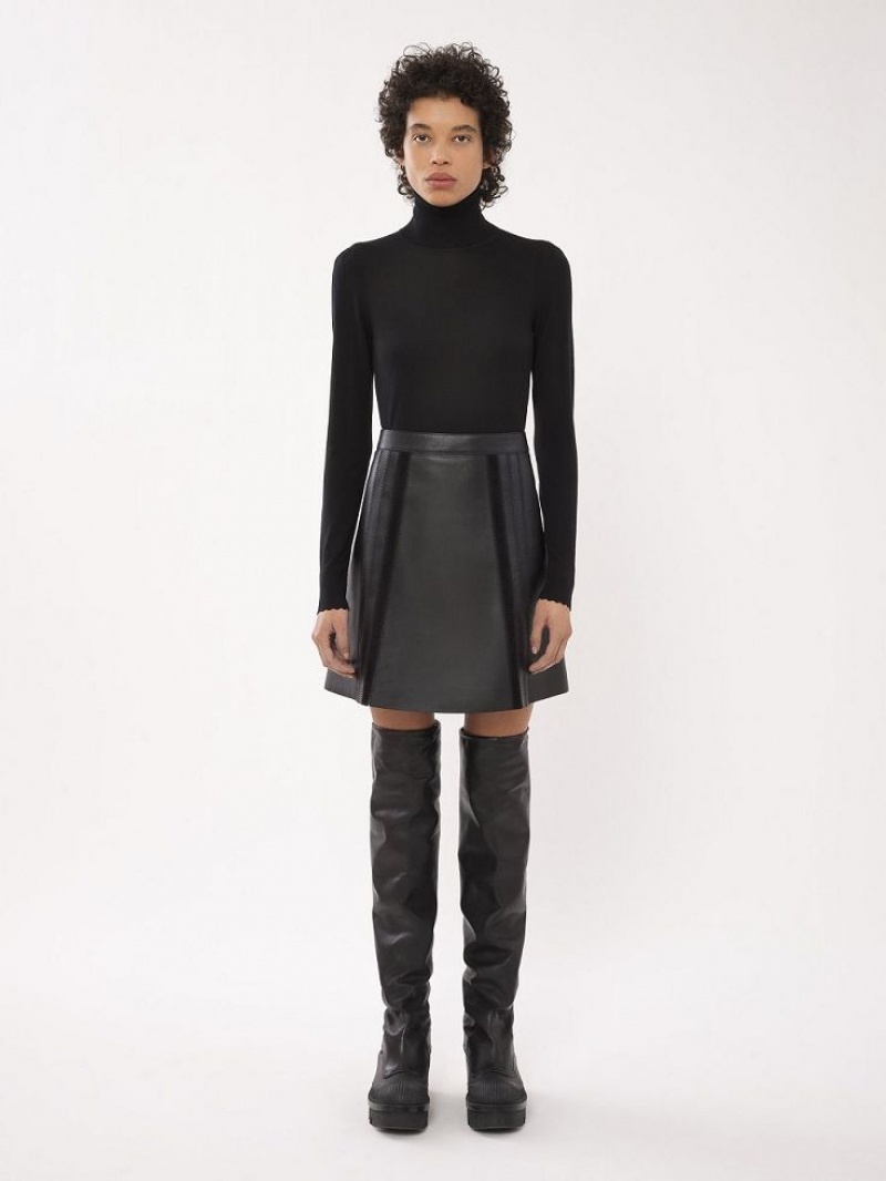 Leather Chloe Mini Skirt Negras | CHE-SR14120