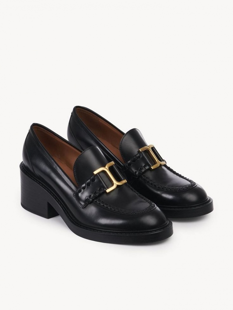 Loafer Chloe Marcie Tacón Negras | CHE-SR14244