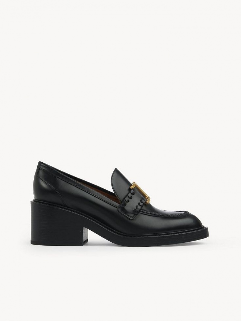 Loafer Chloe Marcie Tacón Negras | CHE-SR14244