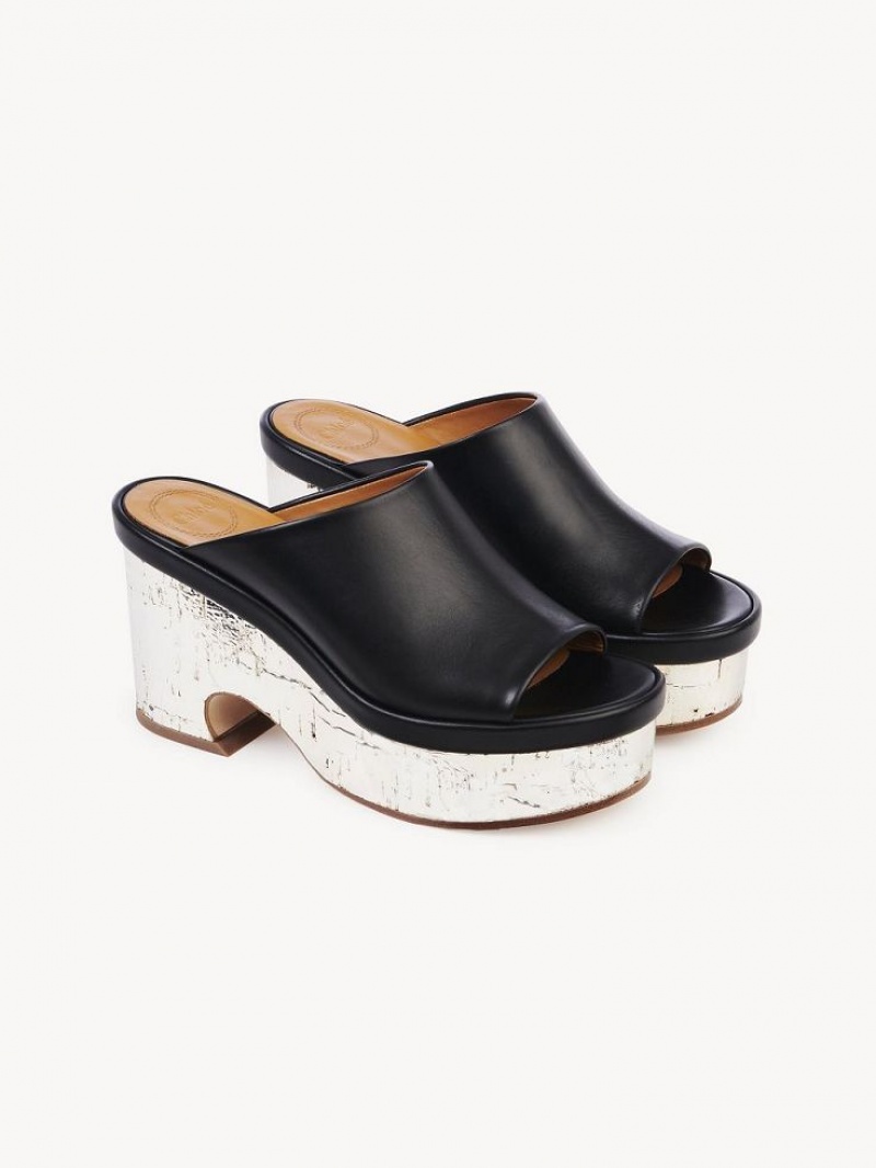 Mule Chloe Oli Plataforma Negras | CHE-SR14156