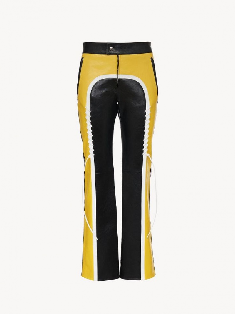 Pantalon Chloe Ciclismo Negras Amarillo | CHE-SR13975