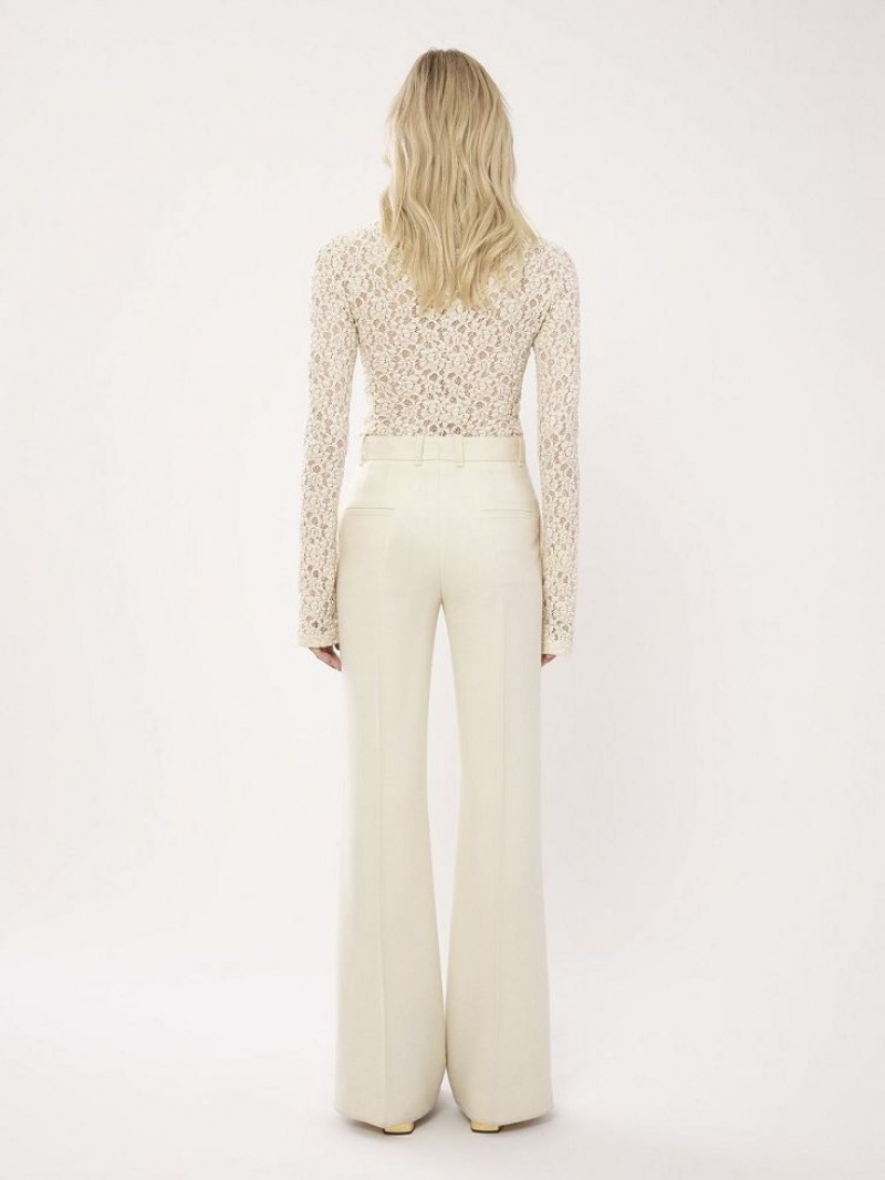 Pantalon Chloe High-waisted Flare Blancas | CHE-SR14016