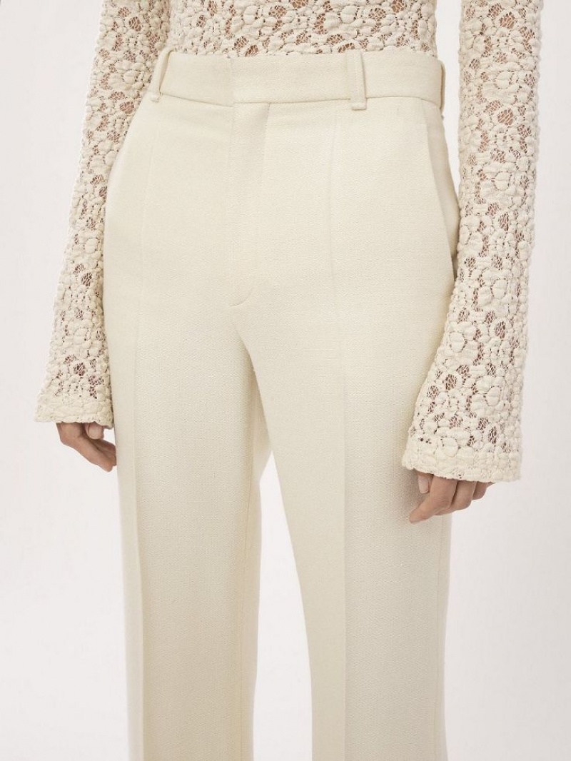 Pantalon Chloe High-waisted Flare Blancas | CHE-SR14016