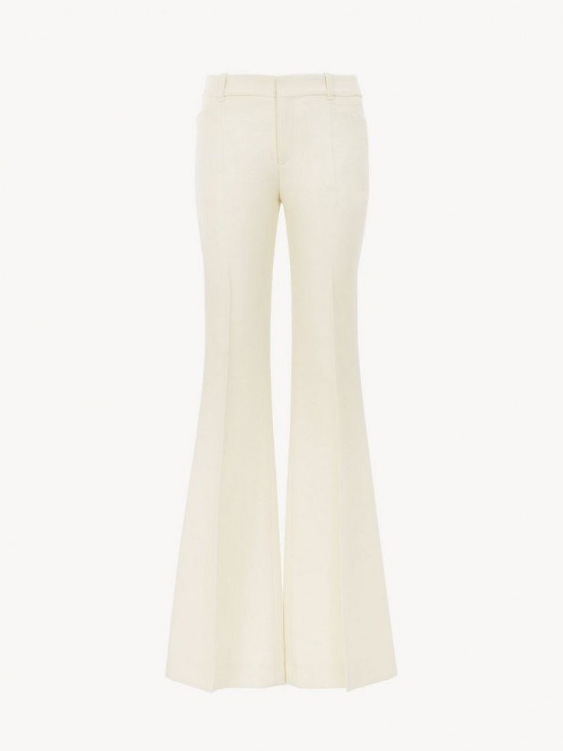 Pantalon Chloe High-waisted Flare Blancas | CHE-SR14016