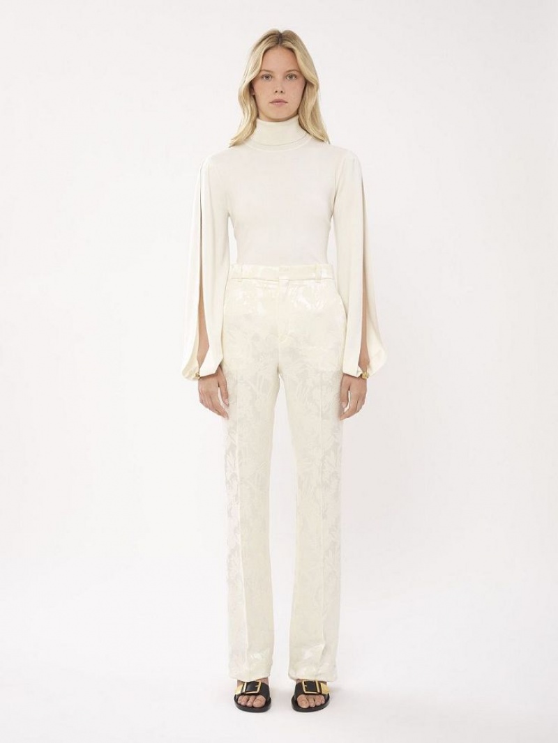 Pantalon Chloe High-waisted Tailored Blancas | CHE-SR14023