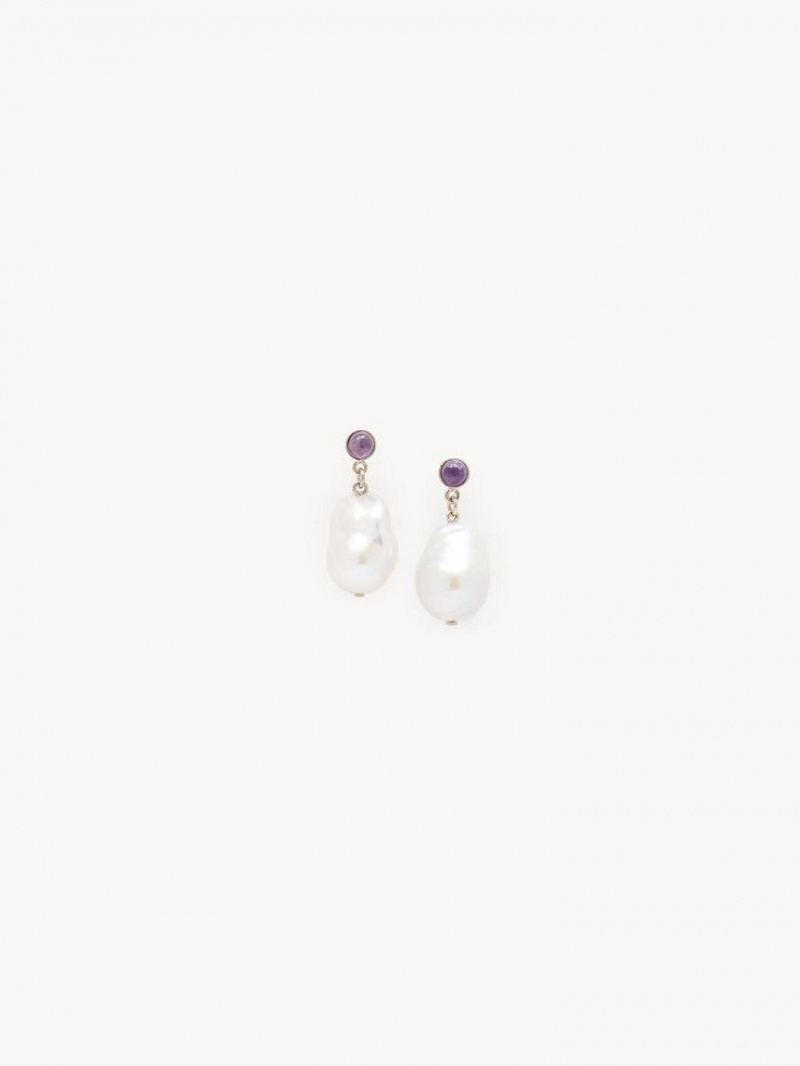 Pendientes Chloe Darcey Pl Blancas Moradas | CHE-SR14416