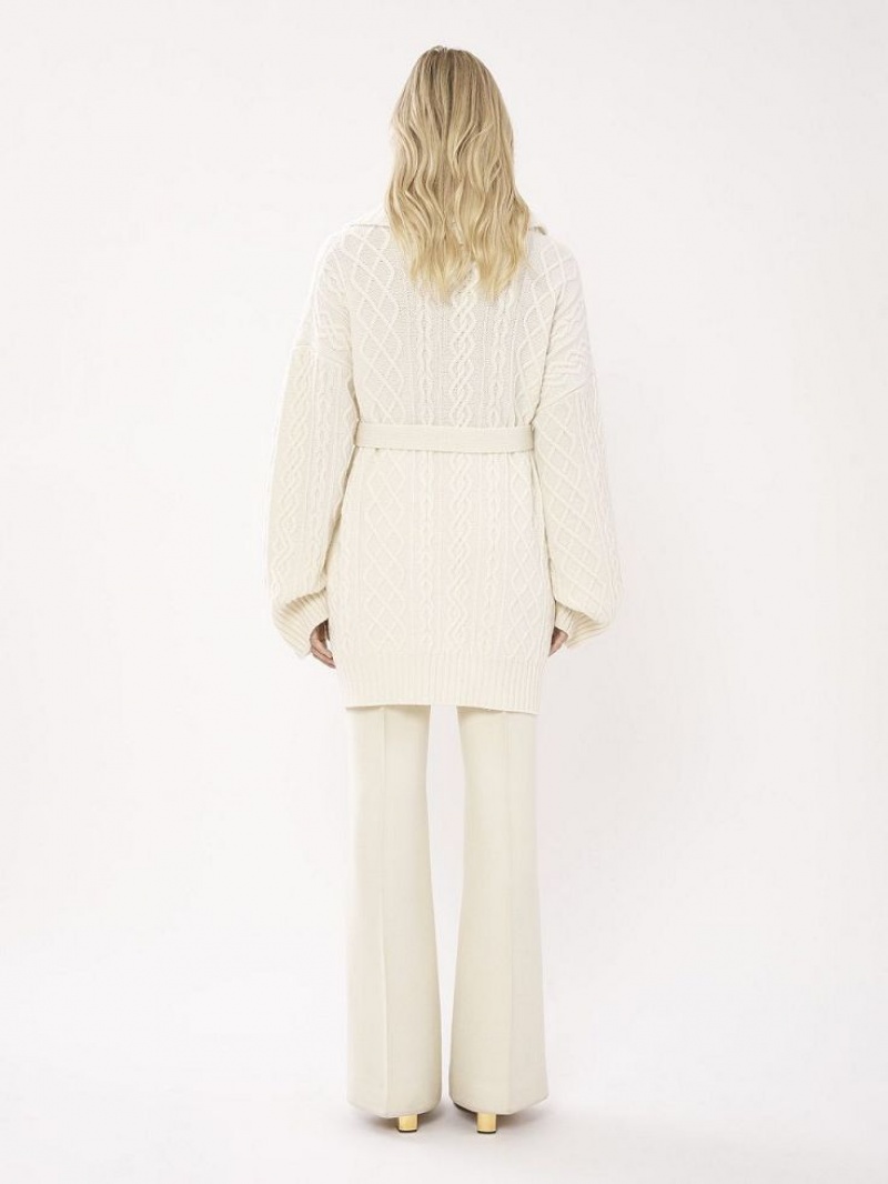 Prendas De Punto Chloe Belted Wrap Cardigan Blancas | CHE-SR13957