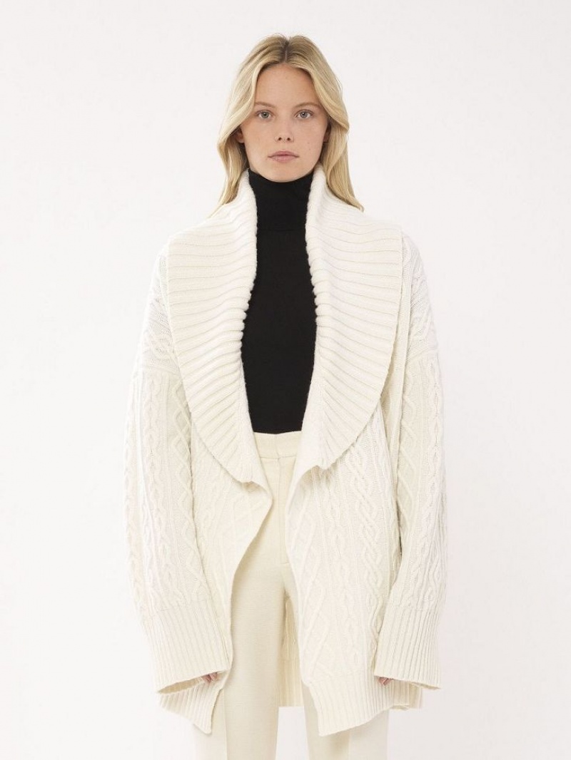 Prendas De Punto Chloe Belted Wrap Cardigan Blancas | CHE-SR13957