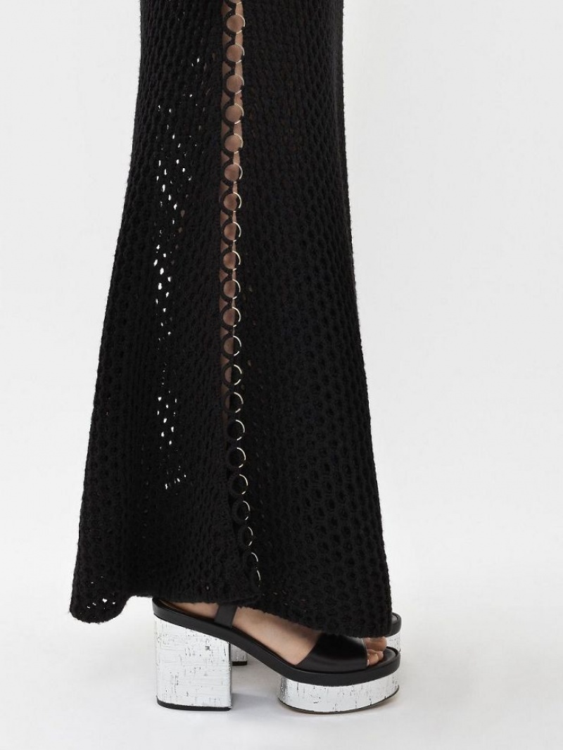 Prendas De Punto Chloe Crochet Tank Negras | CHE-SR13933