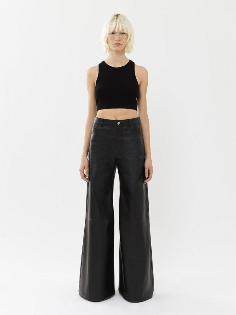 Prendas De Punto Chloe Cropped Negras | CHE-SR13939