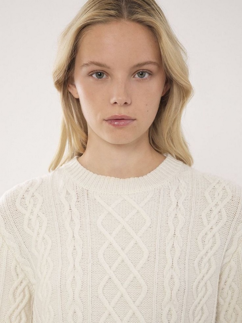 Prendas De Punto Chloe Generous Cable-knit Blancas | CHE-SR13956