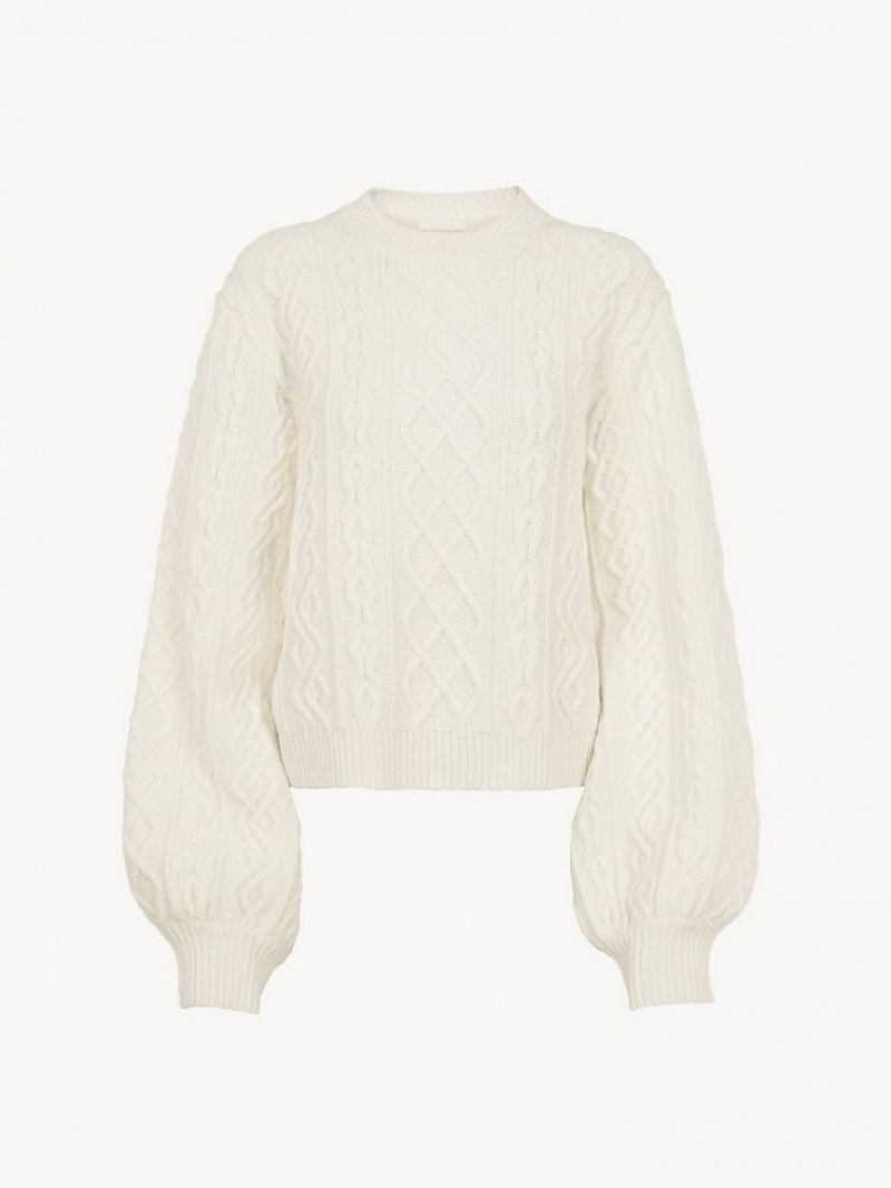 Prendas De Punto Chloe Generous Cable-knit Blancas | CHE-SR13956