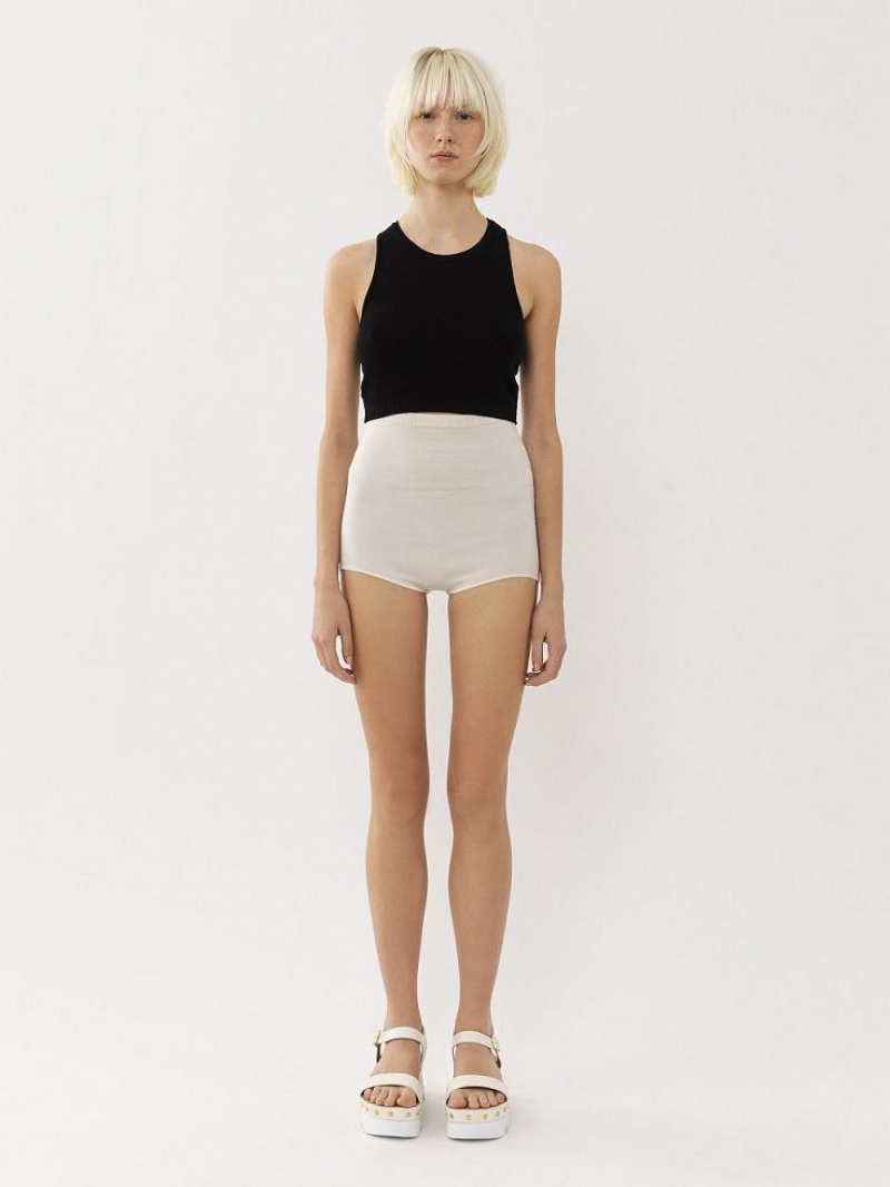 Prendas De Punto Chloe High-waisted Mini Shorts Blancas | CHE-SR13923