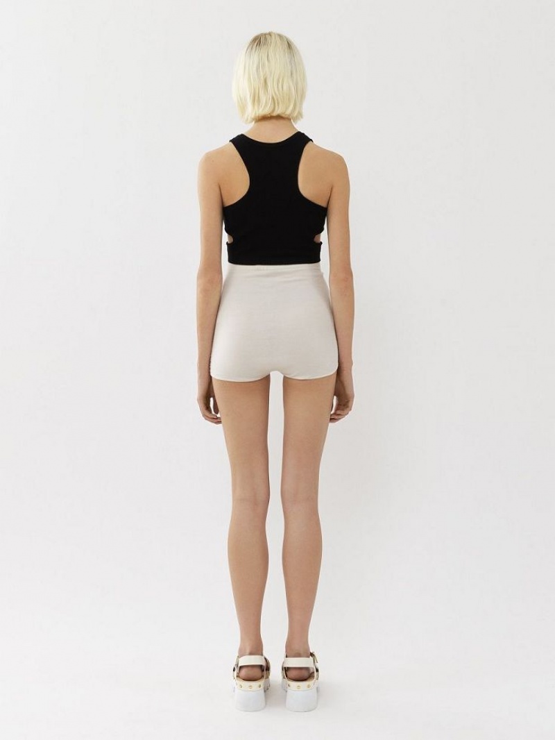 Prendas De Punto Chloe High-waisted Mini Shorts Blancas | CHE-SR13923