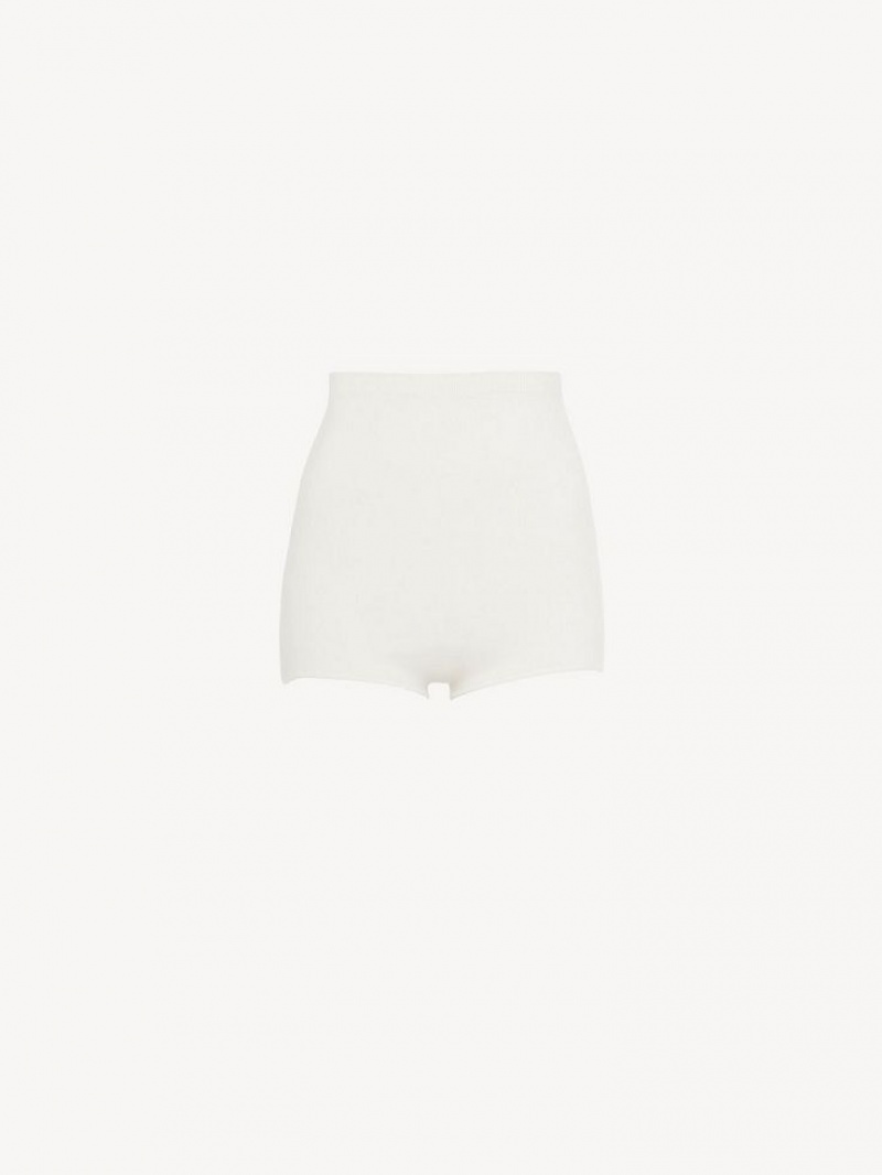 Prendas De Punto Chloe High-waisted Mini Shorts Blancas | CHE-SR13923