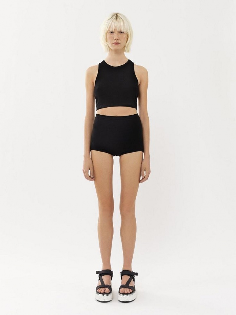 Prendas De Punto Chloe High-waisted Mini Shorts Negras | CHE-SR13924