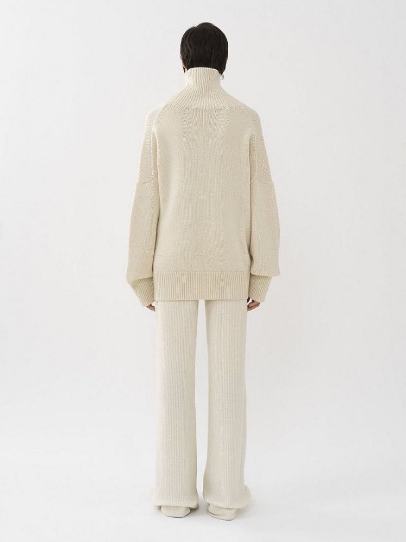 Prendas De Punto Chloe Oversized High-neck Blancas | CHE-SR13927