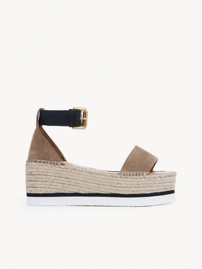 Sandalias Chloe Glyn Alpargata Kaki | CHE-SR14814